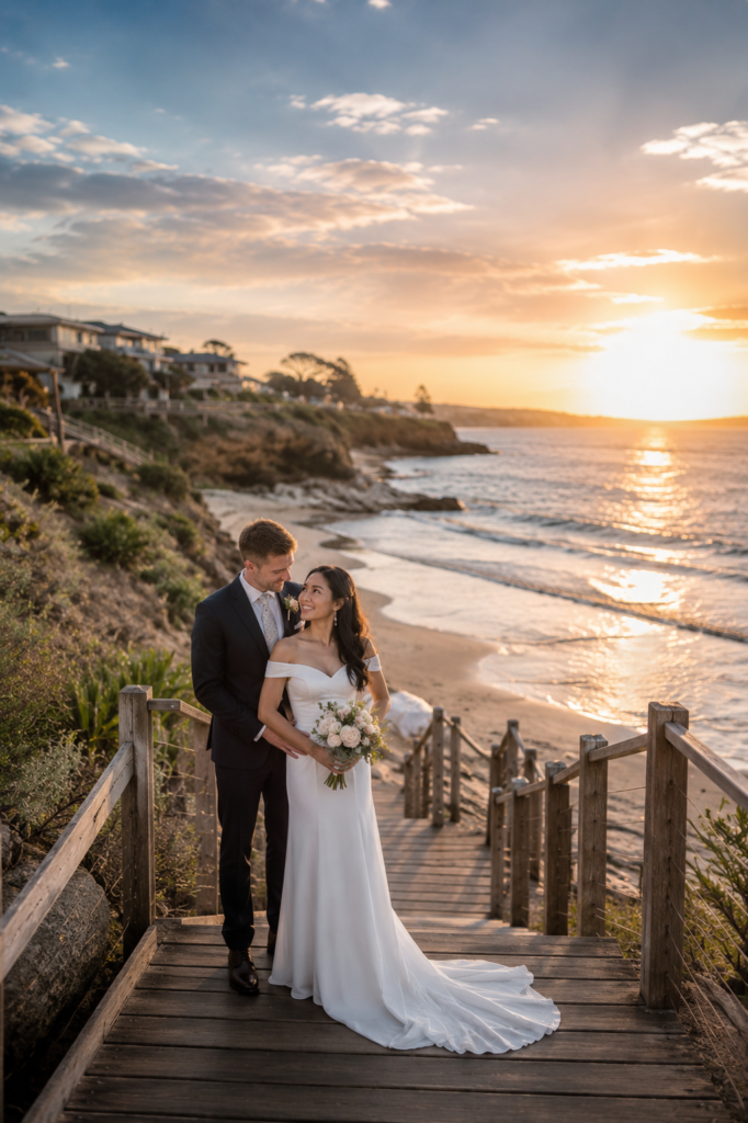 Bunbury wedding photography at sunset