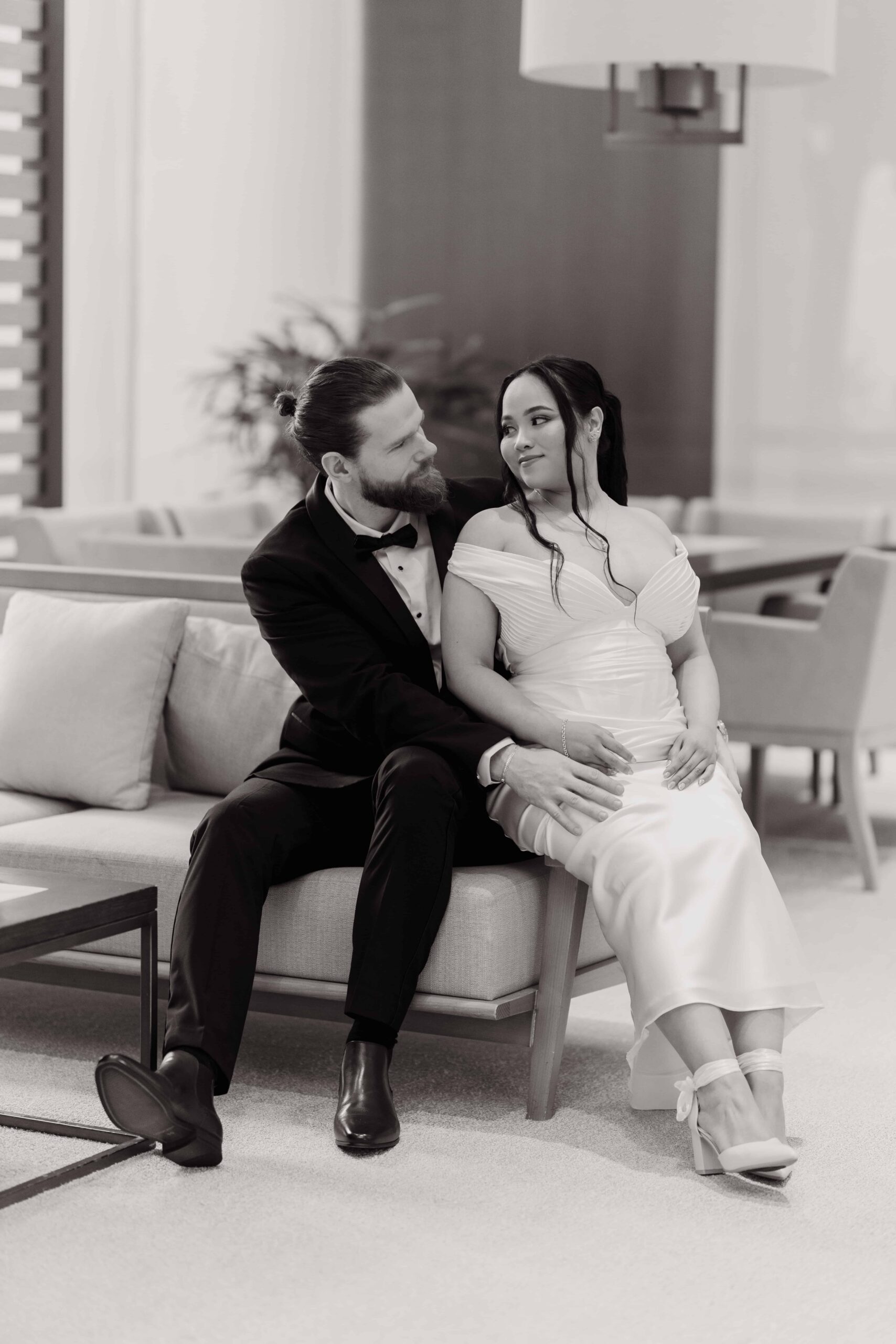 Traditional posed wedding moment in Perth