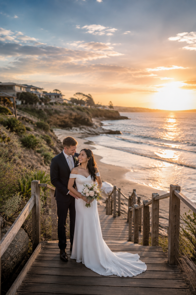 Bunbury wedding photography at sunset