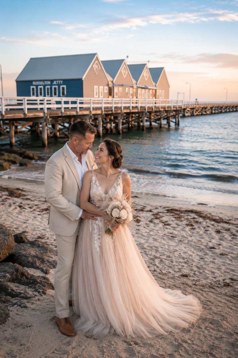 Busselton wedding photography at Busselton Jetty