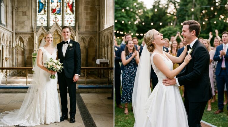 Comparison of candid documentary wedding photography versus traditional posed wedding portraits